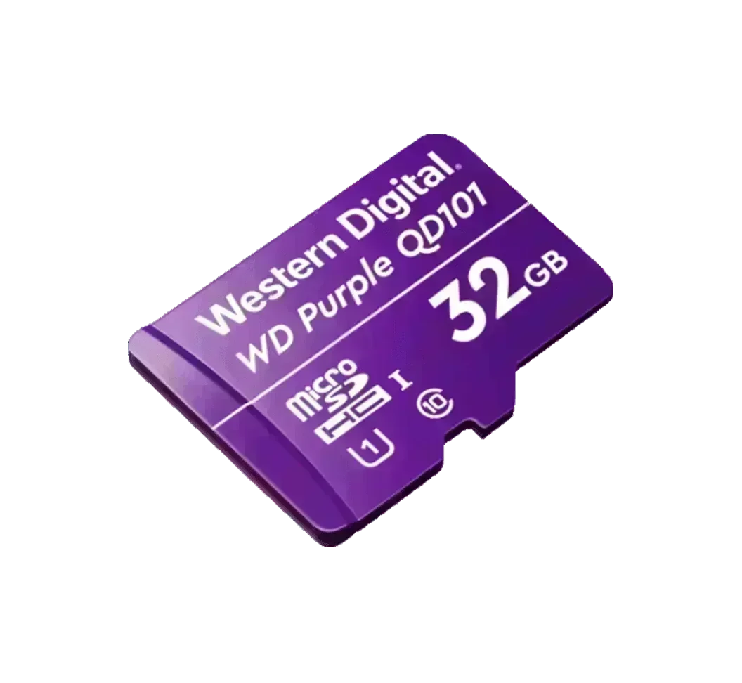 32GB WD Purple Micro SDHC Kort – Pålidelig hukommelseskort til Videoovervågning - Sikshop