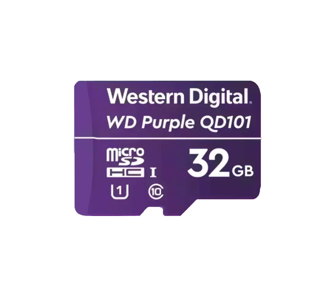 32GB WD Purple Micro SDHC Kort – Pålidelig hukommelseskort til Videoovervågning - Sikshop