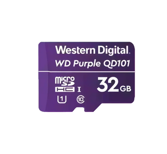 32GB WD Purple Micro SDHC Kort – Pålidelig hukommelseskort til Videoovervågning - Sikshop