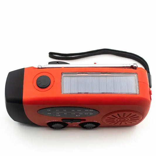 Denver SCR-2005 AM/FM Nødradio – Rød med solpanel, håndsving og lommelygte - Sikshop