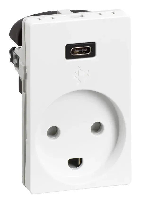 LK FUGA® USB-C combi stikkontakt med hvid afdækning - Sikshop