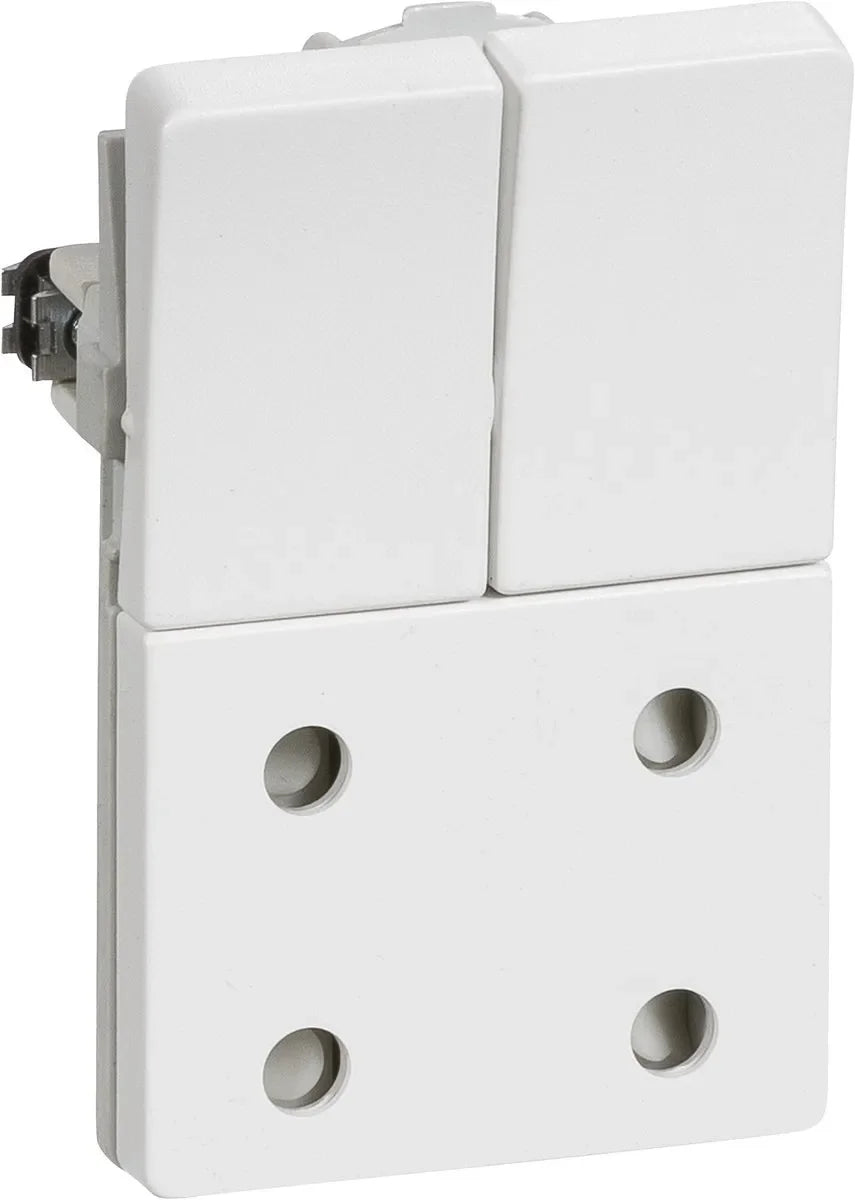 LK FUGA dobbelt stikkontakt 2-polet med afbrydere – 1,5 modul, hvid - Sikshop