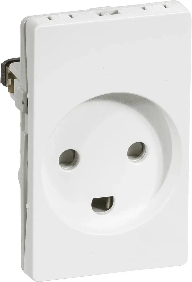 LK FUGA® stikkontakt 2-polet + DK jord – 1,5 modul, hvid - Sikshop