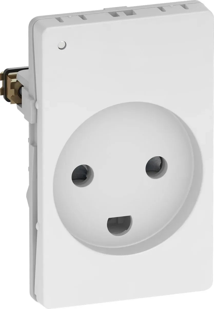LK FUGA Stikkontakt med LED - 2-polet + DK jord, 1,5 modul, hvid - Sikshop