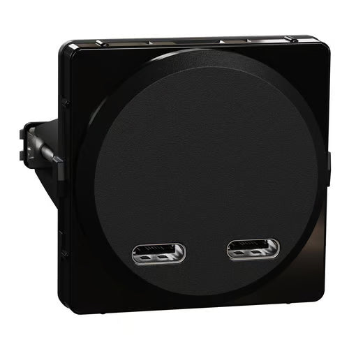 LK One Dobbelt USB-Lader C+C 21W – 1 Modul Sort - Sikshop