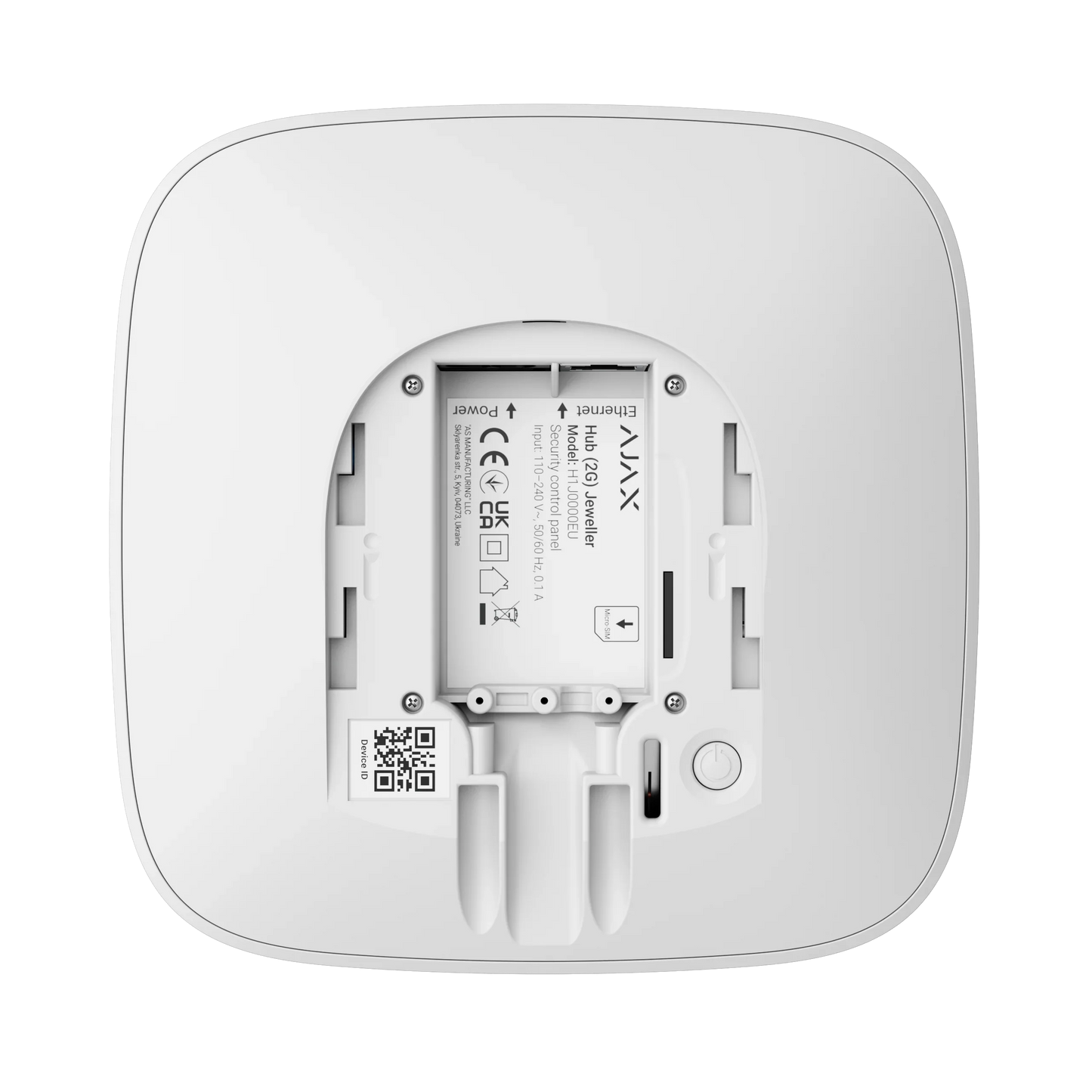 Ajax Hub 2 Plus Hvid - Ethernet, Wi-Fi, og to SIM-kort (2G, 3G, 4G) - Sikshop