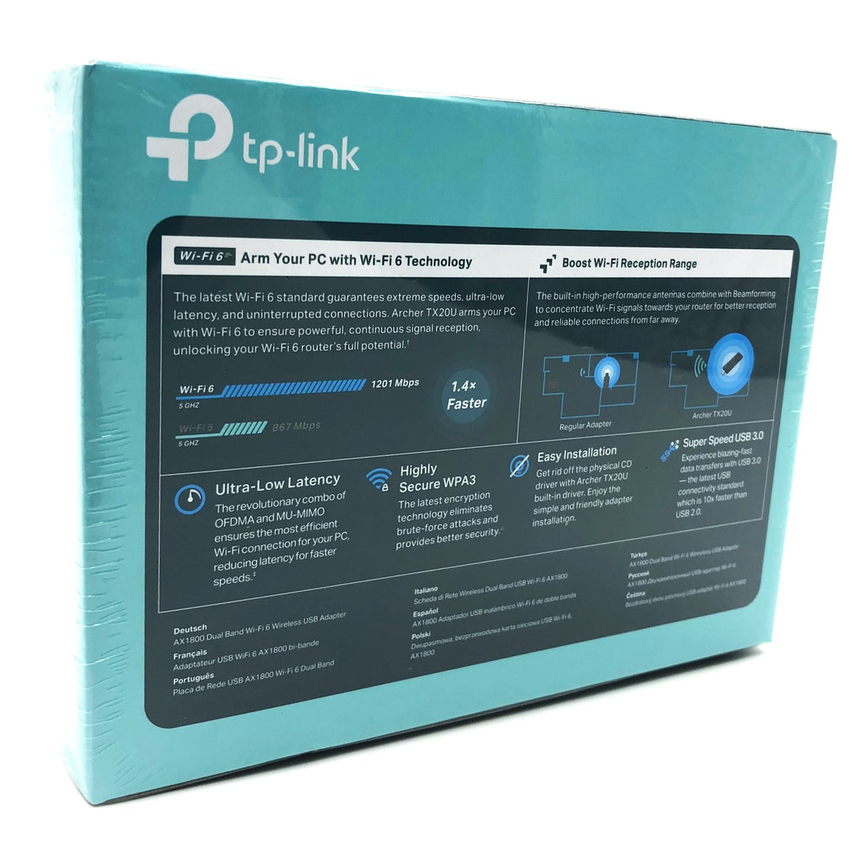 TP-Link Archer TX20U AX1800 Wi-Fi 6 USB Adapter – Dual Band, USB 3.0