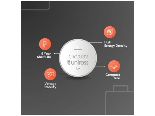 Uniross Lithium CR2032 Knapcellebatteri – 1 stk. - Sikshop