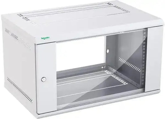 Actassi 19'' Væg Rack Flad-pak med Glasdør, BDH: 600 x 400 x 352 6HE, Lysegrå - Sikshop