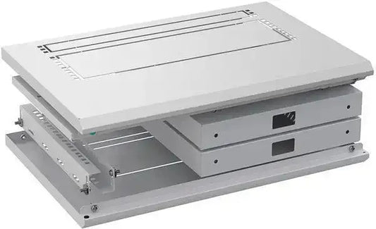 Actassi 19'' Væg Rack Flad-pak med Glasdør, BDH: 600 x 400 x 352 6HE, Lysegrå - Sikshop