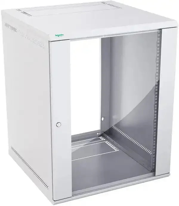 Actassi 19'' Væg Rack med Glasdør, BDH: 600 x 500 x 780 15HE, Lysegrå - Sikshop