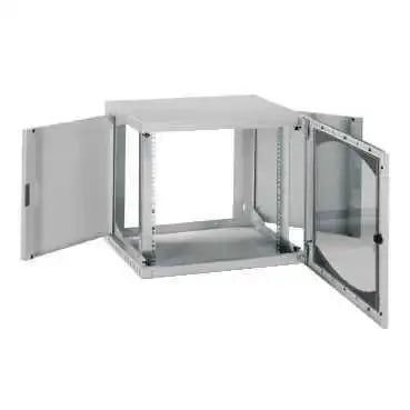 Actassi 19'' Væg Rack med Glasdør, BDH: 600x400x646 12HE, Lysegrå - Sikshop