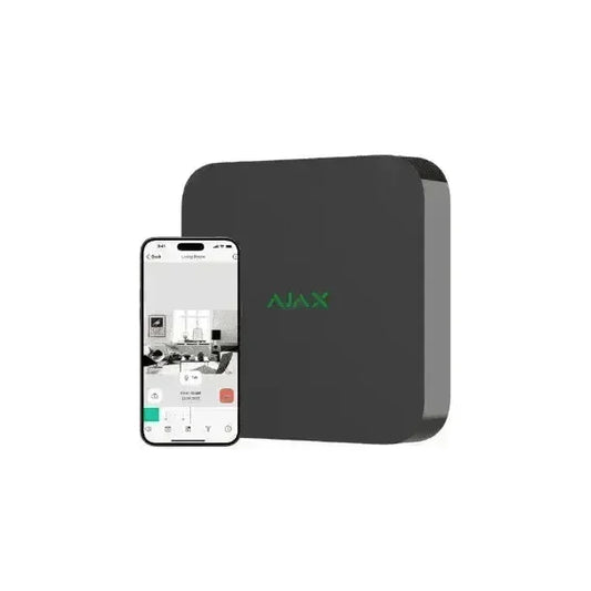 Ajax NVR 16-kanals netværks videooptager – sort | 4K og cloud-integration - Sikshop