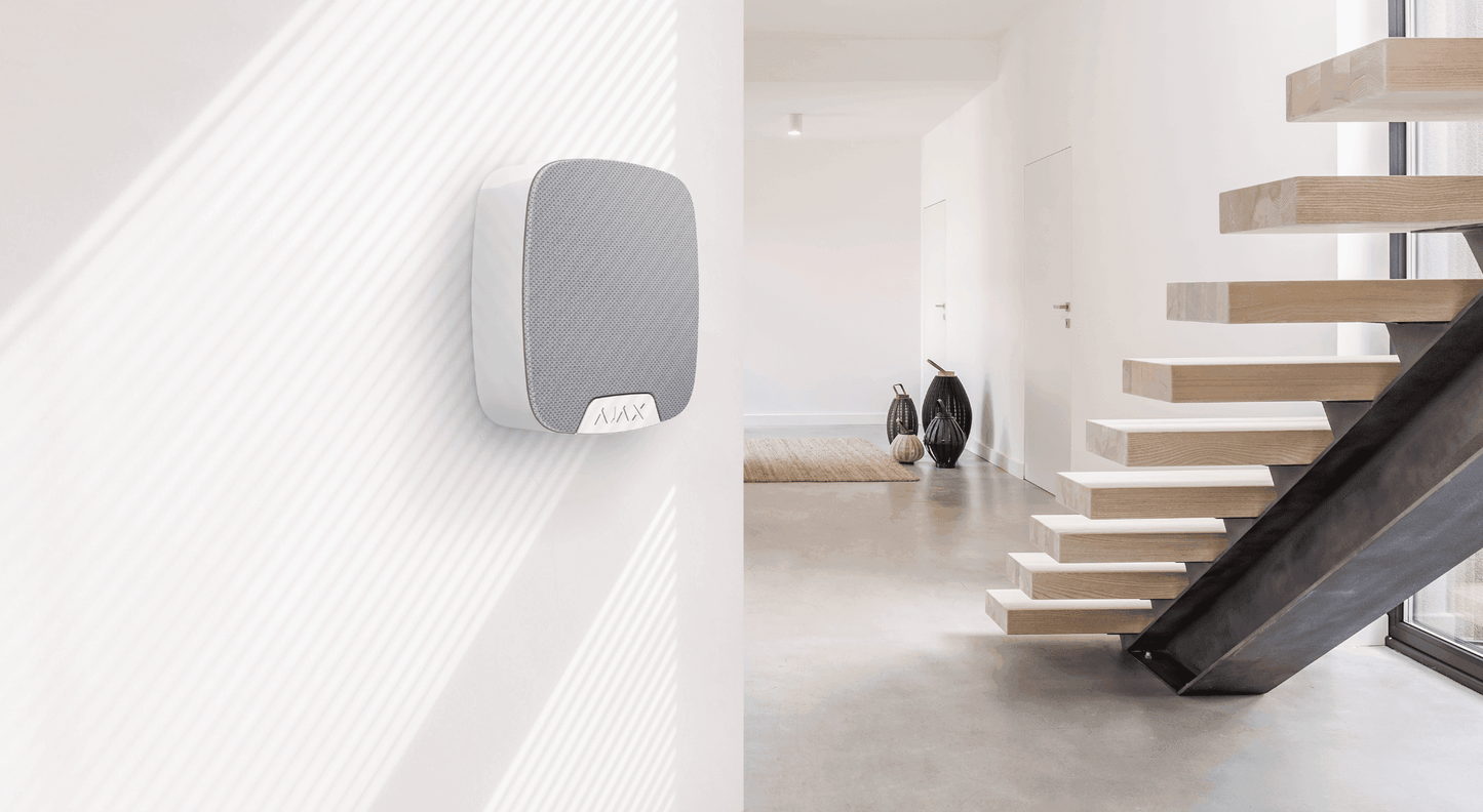 Ajax tyverialarm HomeSiren Hvid - Effektiv og Pålidelig Indendørs Sirene - Sikshop