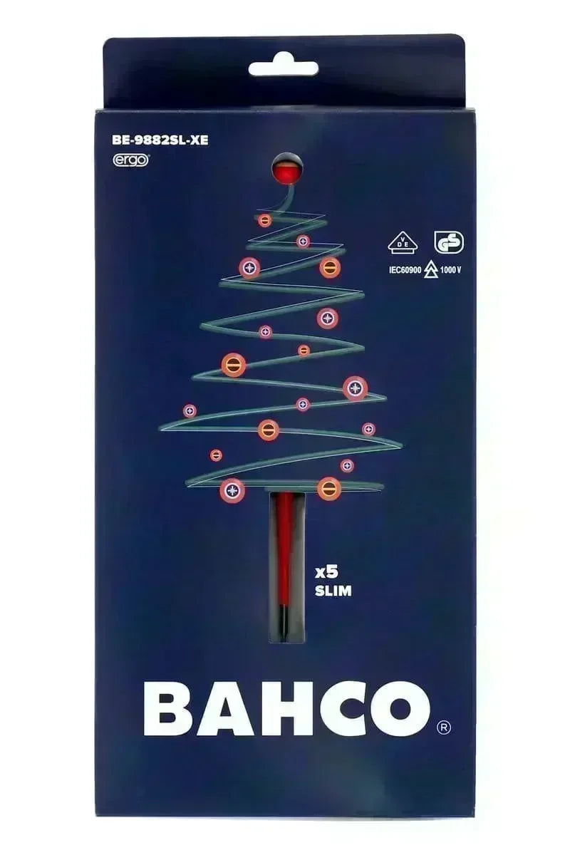 Bahco ERGO™ Skruetrækkersæt Slimblade 5 dele – Juleedition (1000V) - Sikshop