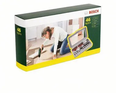 Bosch Skruetrækker med Bitsæt – 46 Dele i Etui - Sikshop
