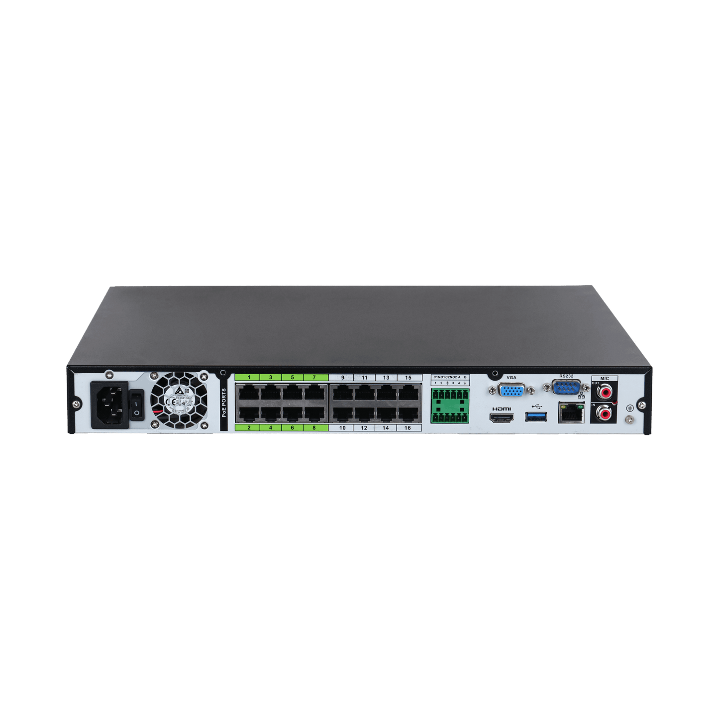 Dahua DHI-NVR5216-16P-EI - 16 Kanaler NVR, 16 PoE, 2 HDD, WizSense AI til Videoovervågning - Sikshop