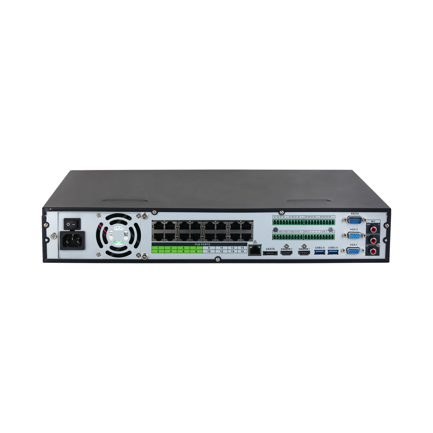 Dahua DHI-NVR5432-16P-EI – 32 kanals NVR med 16 PoE og 4 Harddisk pladser - Sikshop