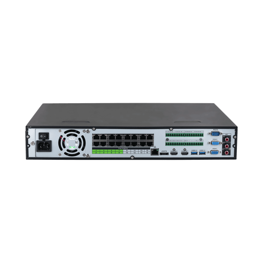 Dahua DHI-NVR5464-16P-EI - 64 Kanaler NVR, 16 PoE, 4 HDD, WizSense AI til Videoovervågning - Sikshop