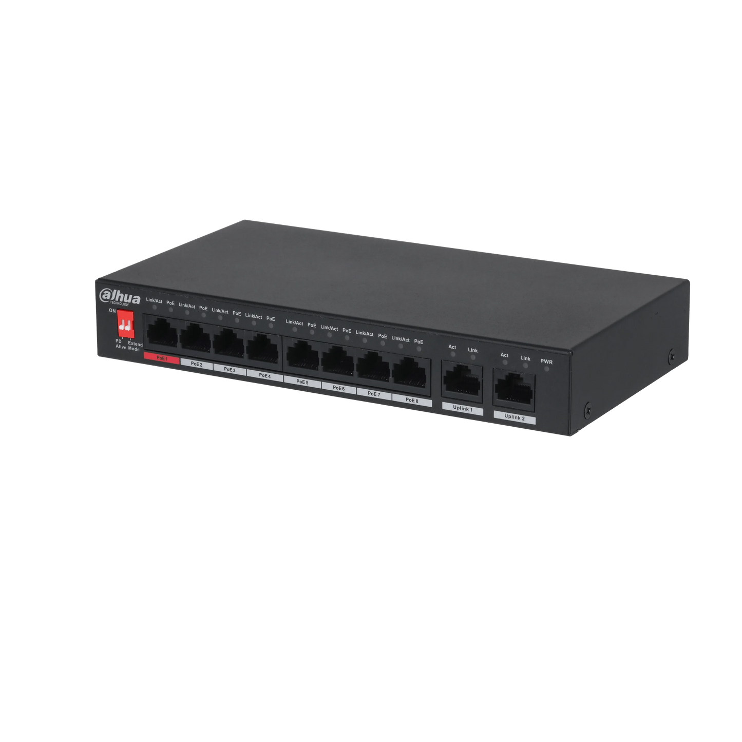 Dahua PFS3010-8ET-96-V2 – 8 Port PoE Switch (96W) med PSU - Sikshop