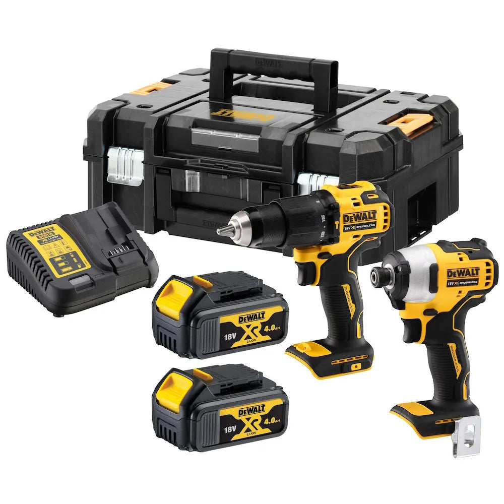 DeWALT Dewalt DCK2062M2T-QW 18V XR Sæt Slagskruetrækker og Boremaskine 2x4Ah - Sikshop
