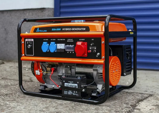 Extralink EGH-5500 Hybrid Generator – 5.5 kW Benzin, LPG & Naturgas (3-faset) - Sikshop