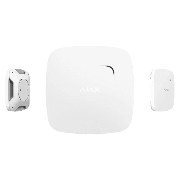 Hvid Ajax FireProtect Jeweller - Trådløs Røg- og Varme Detektor med Sirene - Sikshop