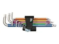 Wera 3950/9 Hex-Plus L-nøglesæt – 9 Dele i Farvekodet Holder - Sikshop