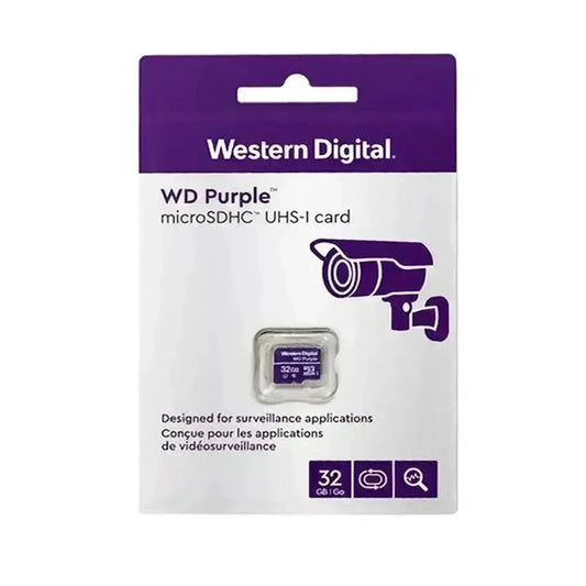 32GB WD Purple Micro SDHC Kort – Pålidelig hukommelseskort til Videoovervågning - SIKSHOP
