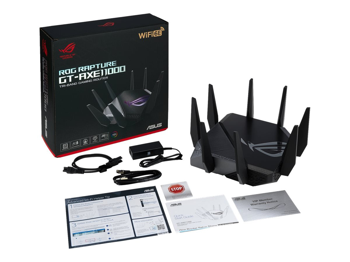 ASUS ROG Rapture GT-AXE11000 Wi-Fi 6E Gaming Router – Tri-Band, 2.5GbE