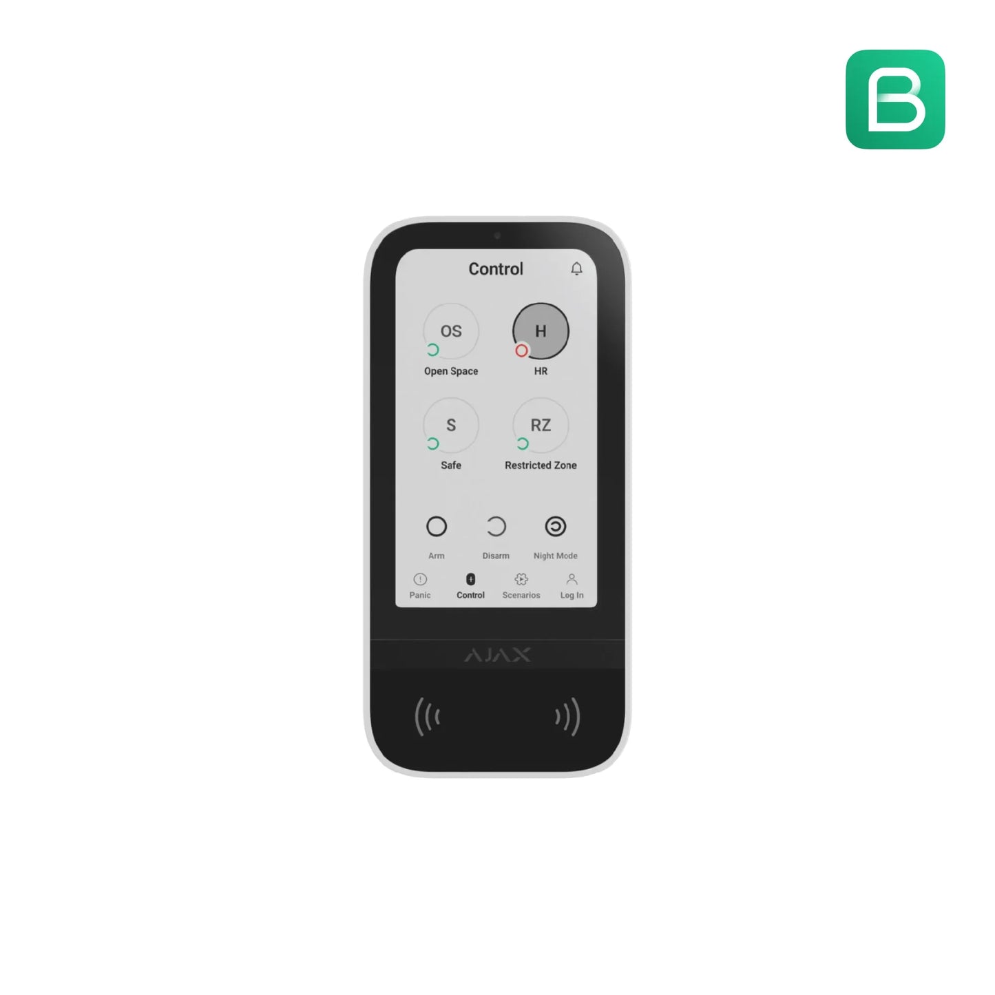 Ajax KeyPad TouchScreen Jeweller – Hvid - Sikshop