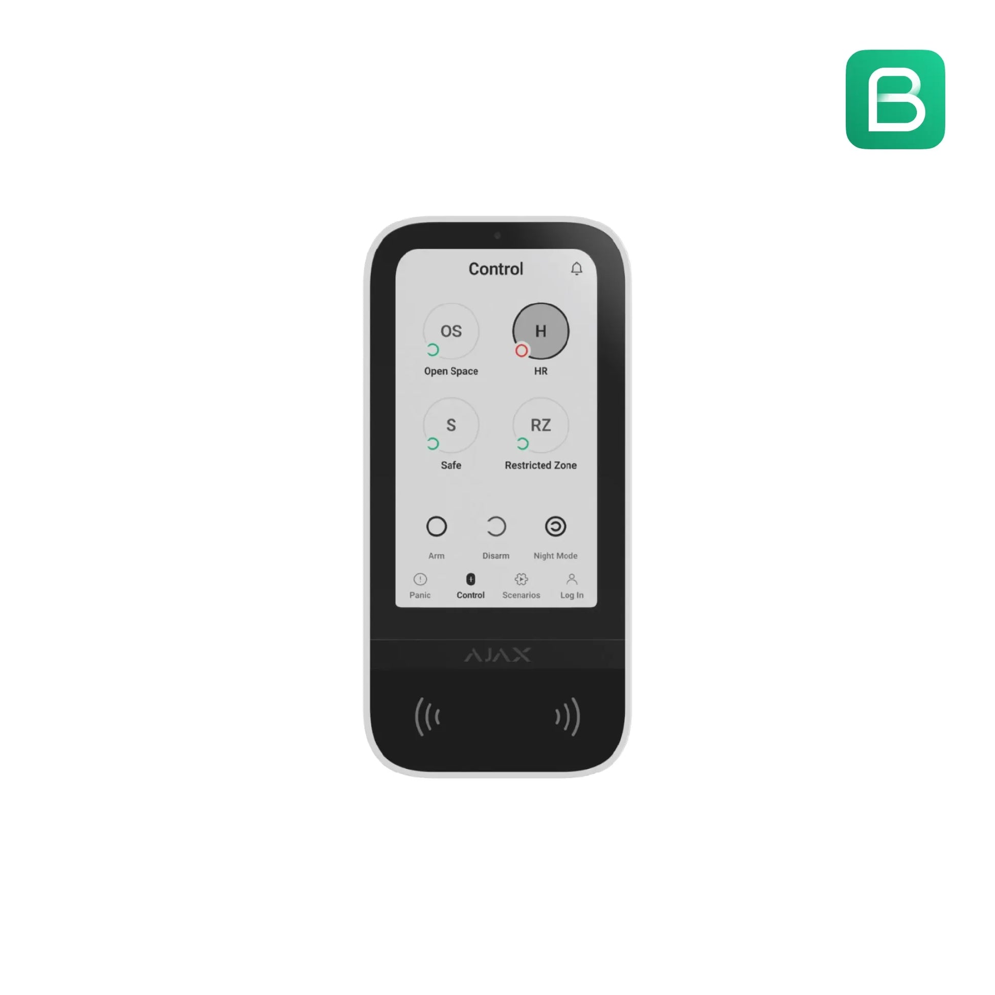 Ajax KeyPad TouchScreen Jeweller – Hvid - Sikshop