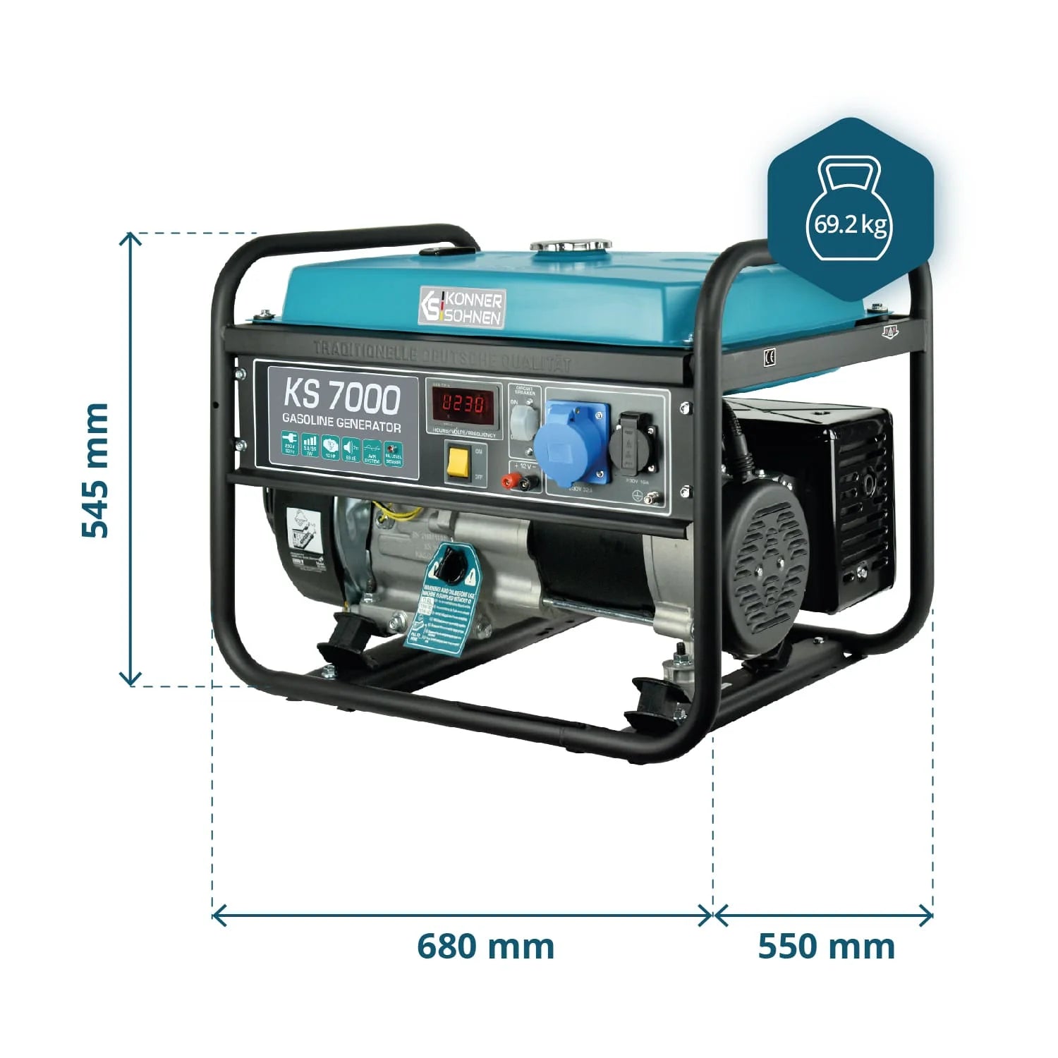 Könner & Söhnen KS 7000 – Kraftfuld 5,5 kW benzindrevet generator til hjem og erhverv - Sikshop