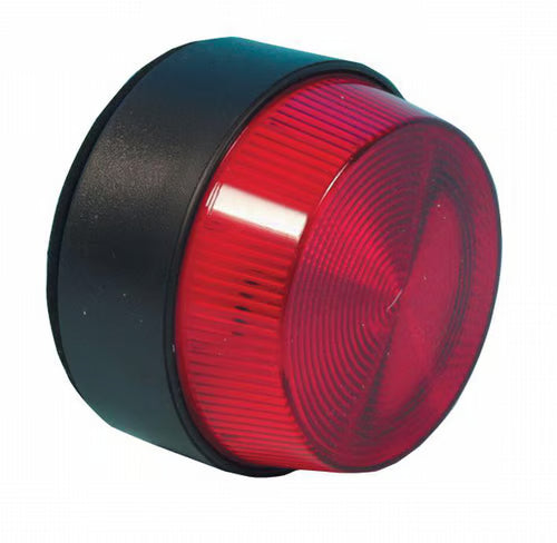 Blitzlampe Rød 12V/DC – IP67 (Lav profil og kompakt design) - Sikshop