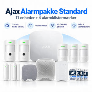 Ajax Alarmpakke Standard – Trådløs tyverialarm med fotobekræftelse