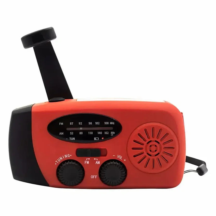 Denver SCR-2005 AM/FM Nødradio – Rød med solpanel, håndsving og lommelygte