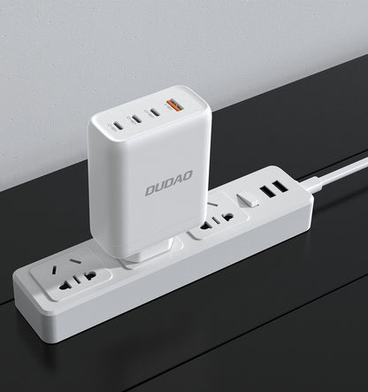 Dudao A140EU 140W GaN Vægoplader – 3× USB-C + 1× USB-A