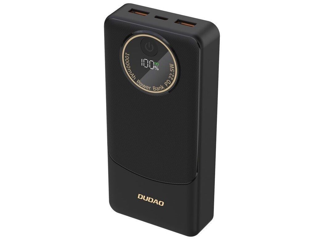 Dudao K12Pro Powerbank 20000mAh – 22,5W, USB-C + 2× USB-A, Sort