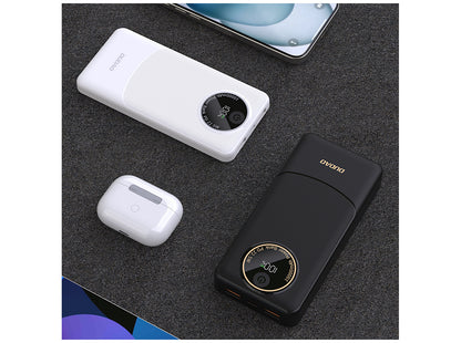 Dudao K12Pro Powerbank 20000mAh – 22,5W, USB-C + 2× USB-A, Sort