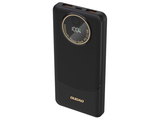 Dudao K12 Powerbank 10000mAh – 22,5W, USB-C + 2× USB-A, Sort