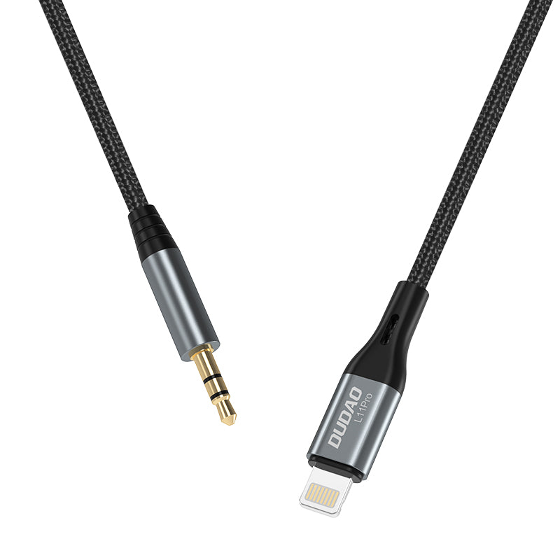 Dudao L11PRO Lightning til 3,5 mm Jack Lydkabel – 1 m, Grå