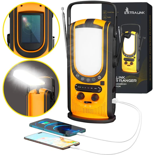 Extralink Power Ranger EPS-6000 Powerbank – 6000mAh med FM Radio, LED-lys, håndsving og solpanel