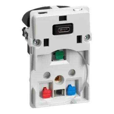LK FUGA 230V stikkontakt med USB-C lader – 1,5 modul, grå – uden afdækning