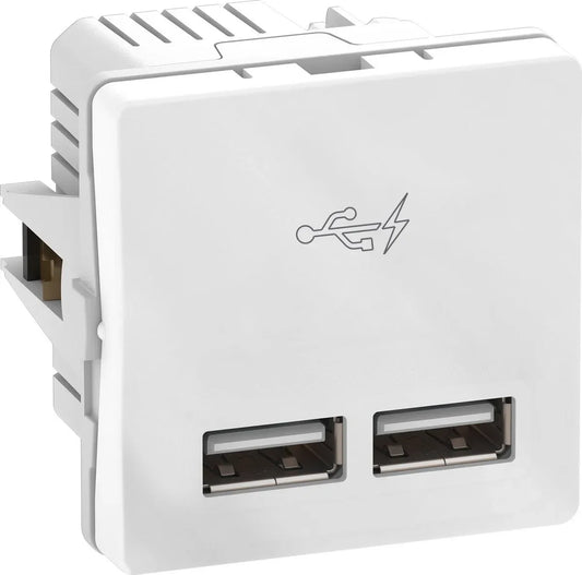 LK FUGA dobbelt USB-oplader – 2,1 A – 1 modul, hvid