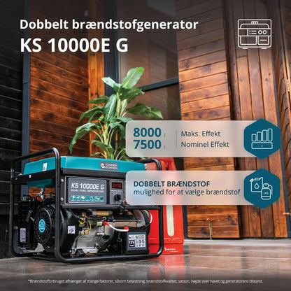 Könner & Söhnen KS 10000E G – Kraftfuld 8.0 kW LPG/Benzin Dual Fuel Generator - Sikshop