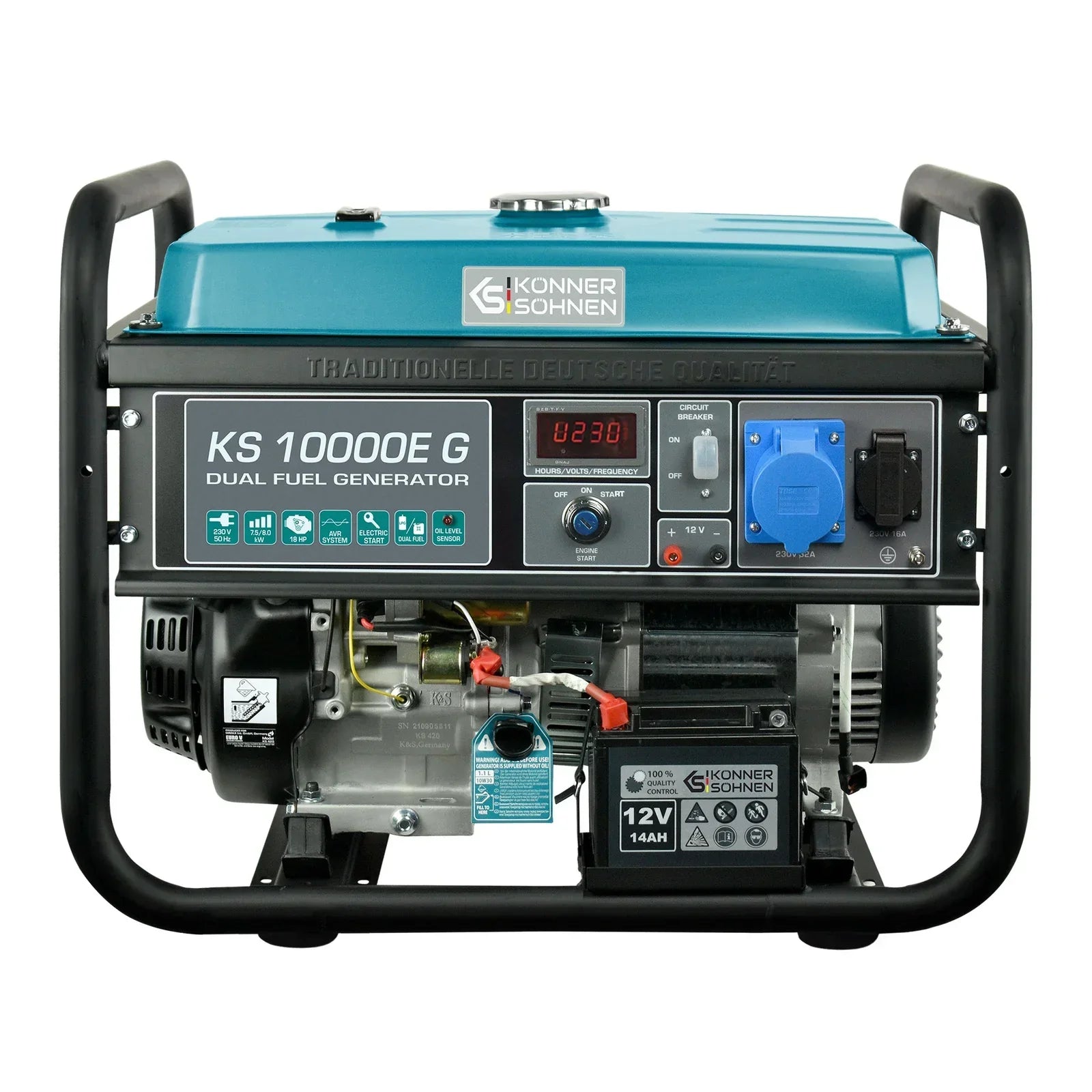 Könner & Söhnen KS 10000E G – Kraftfuld 8.0 kW LPG/Benzin Dual Fuel Generator - Sikshop