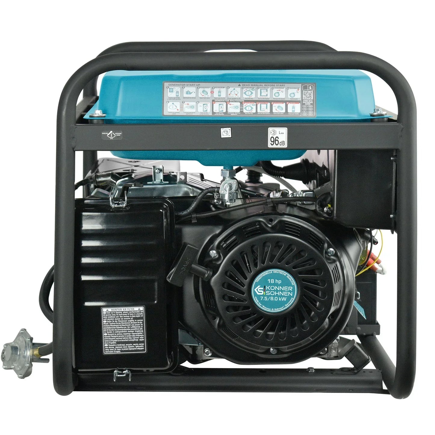 Könner & Söhnen KS 10000E G – Kraftfuld 8.0 kW LPG/Benzin Dual Fuel Generator - Sikshop