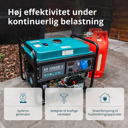 Könner & Söhnen KS 10000E G – Kraftfuld 8.0 kW LPG/Benzin Dual Fuel Generator - Sikshop
