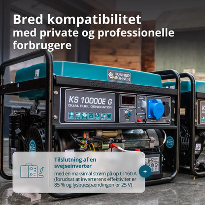 Könner & Söhnen KS 10000E G – Kraftfuld 8.0 kW LPG/Benzin Dual Fuel Generator - Sikshop