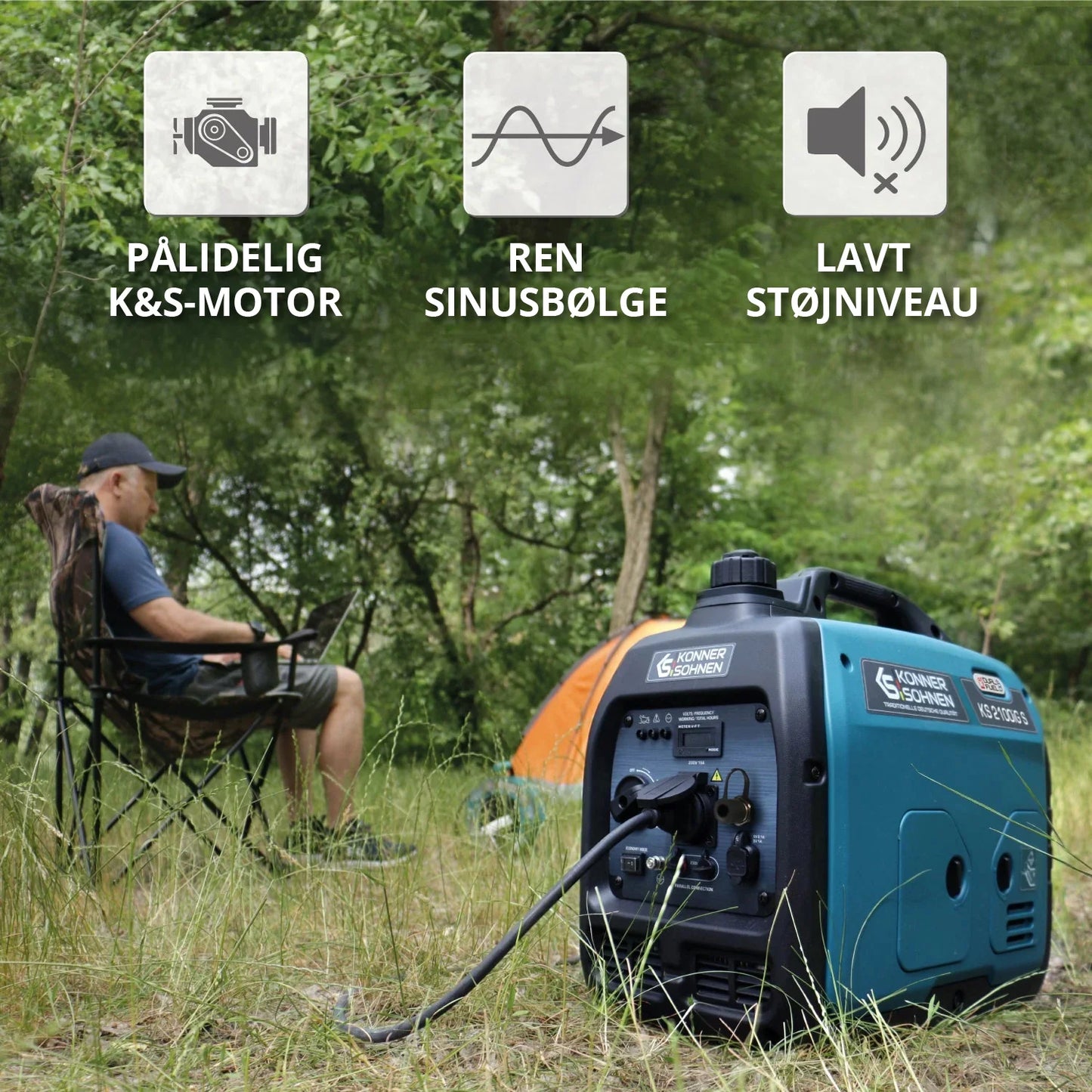 LPG/benzin Inverter Generator – Könner & Söhnen KS 2100iG S (2.0 kW)